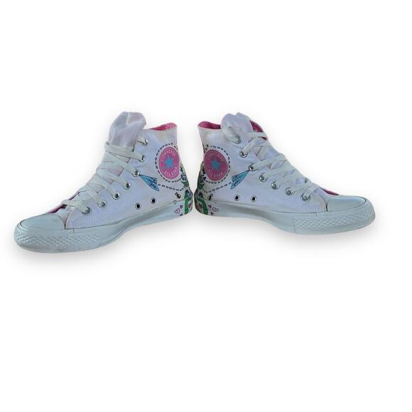 80s Chuck Taylor All Star High Top doodle painted Sneakers - Picture 8 of 13